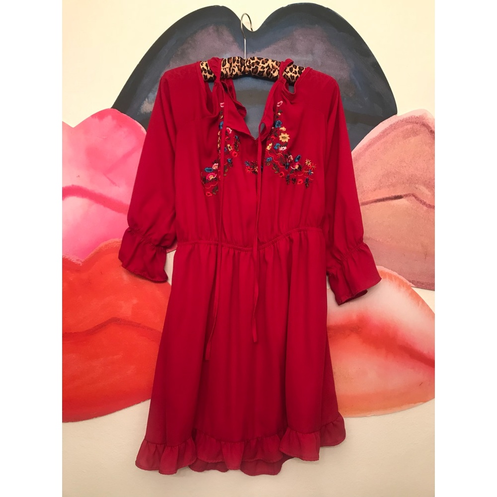 Red Floral Romper
